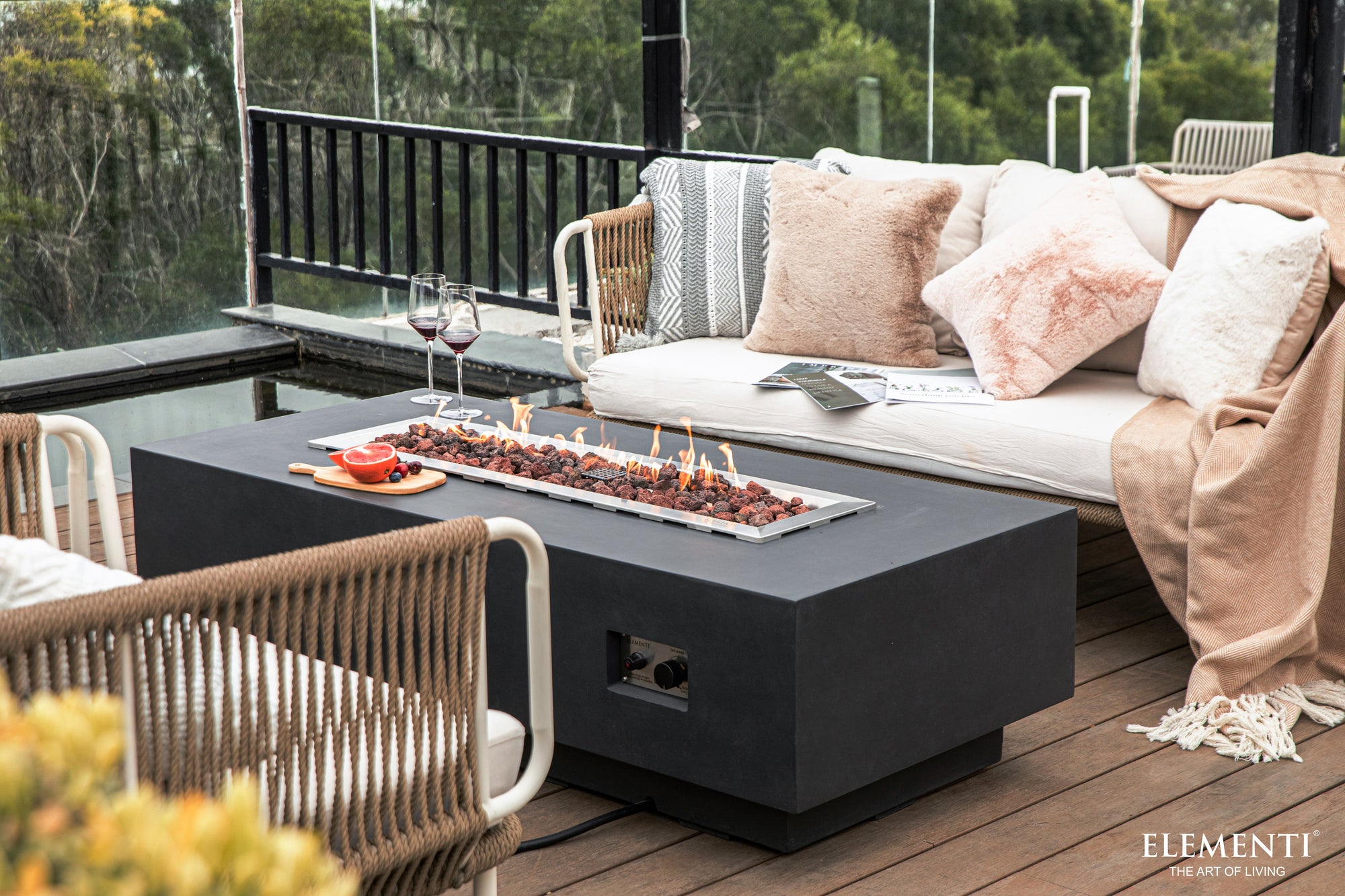 Granville 60" Dark Grey Concrete Fire Table (OFG121DG)