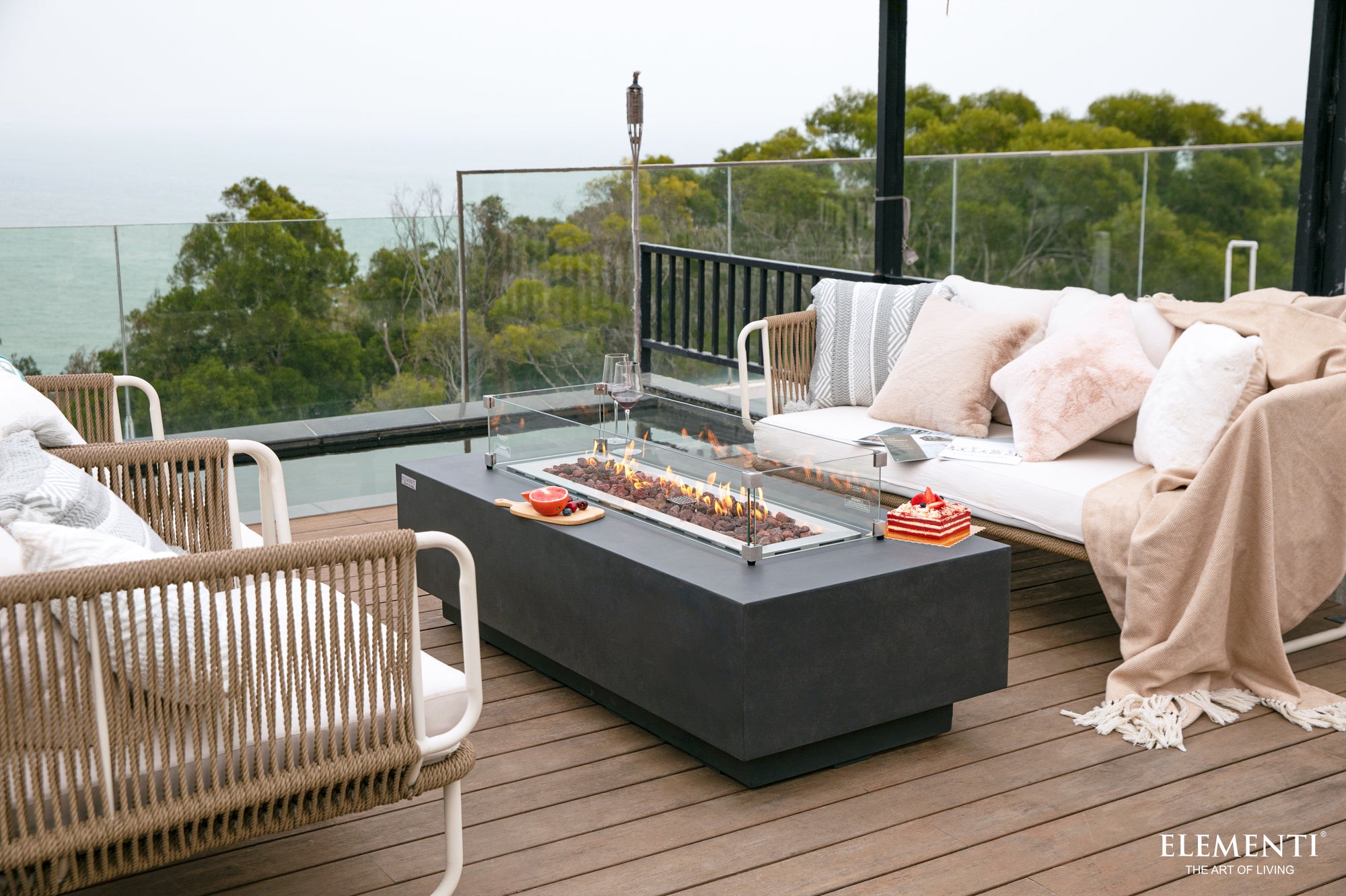 Granville 60" Dark Grey Concrete Fire Table (OFG121DG)