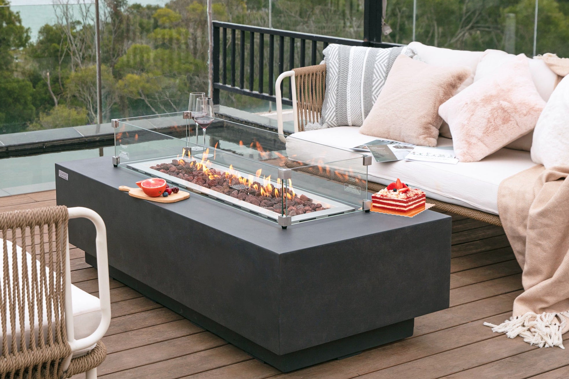 Granville 60" Dark Grey Concrete Fire Table (OFG121DG)