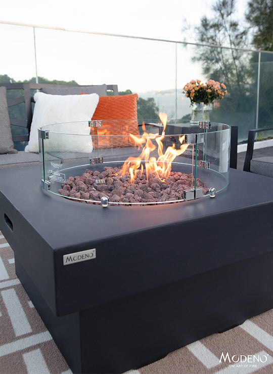 Modeno Branford 34" Black Concrete Outdoor Fire Table (OFG141)