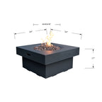 Modeno Branford 34" Black Concrete Outdoor Fire Table (OFG141)