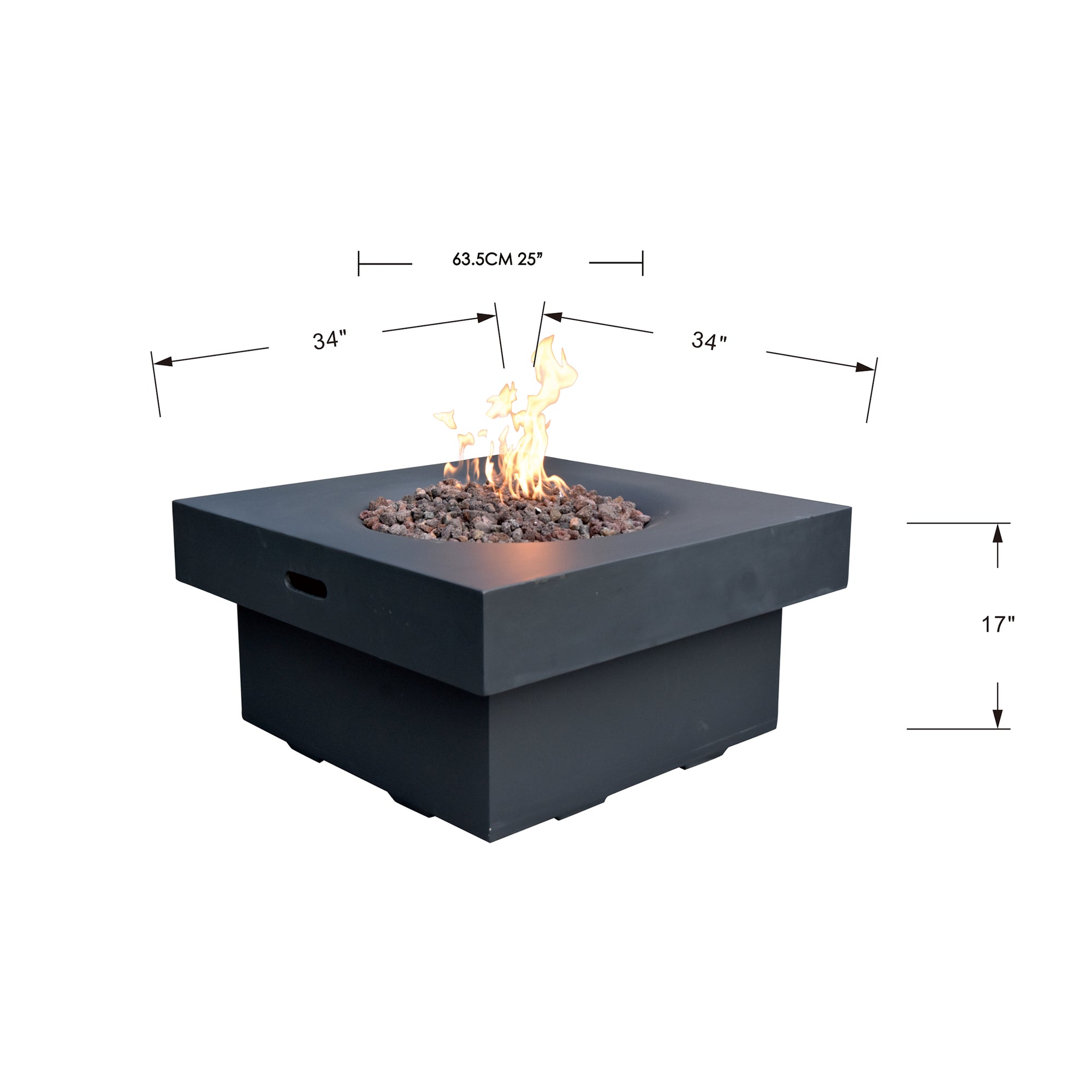 Modeno Branford 34" Black Concrete Outdoor Fire Table (OFG141)