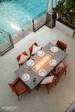Sonoma 83" Concrete Fire Dining Table w/ Natural Ashwood Legs (OFG201)