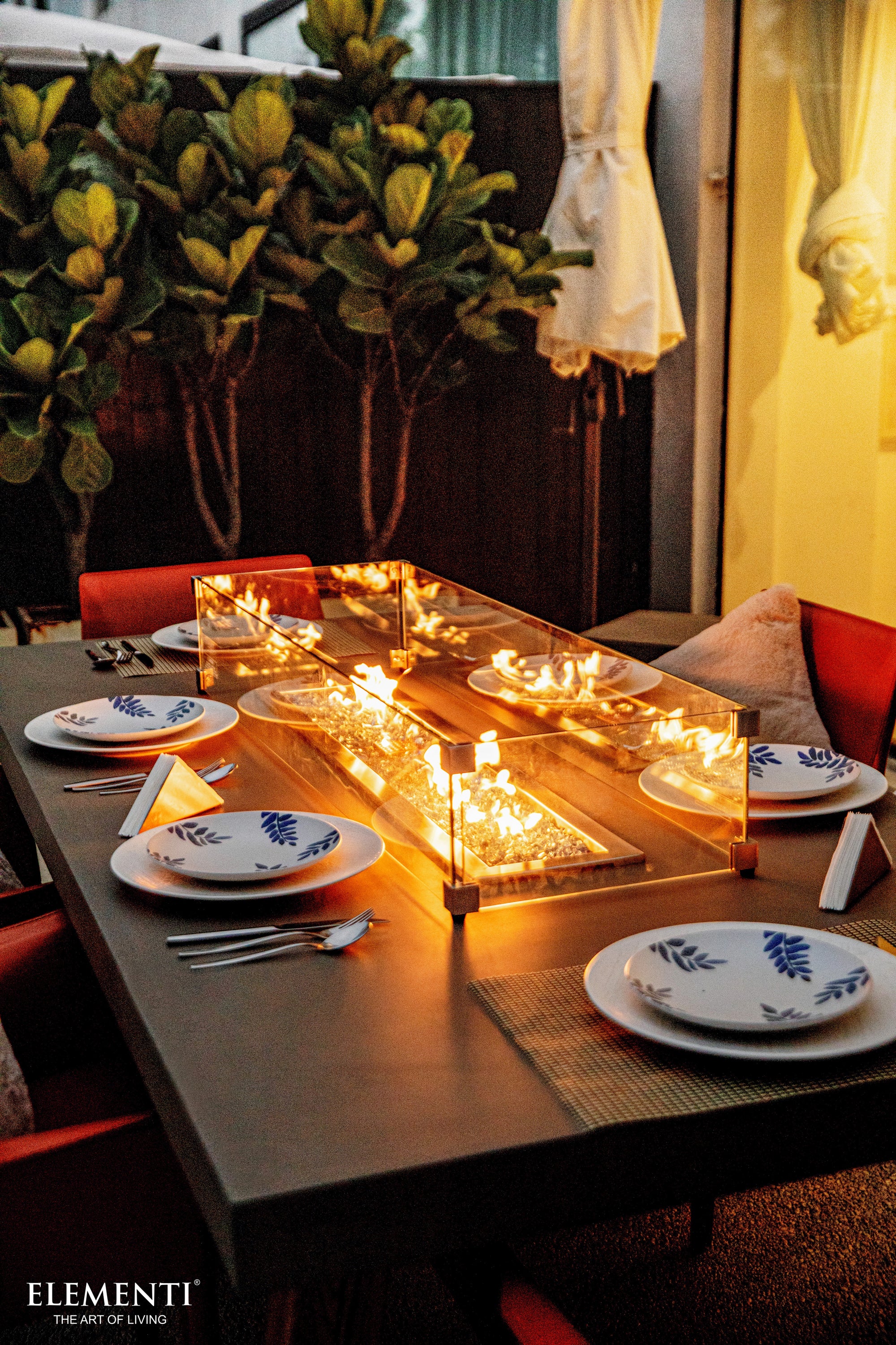 Sonoma 83" Concrete Fire Dining Table w/ Natural Ashwood Legs (OFG201)