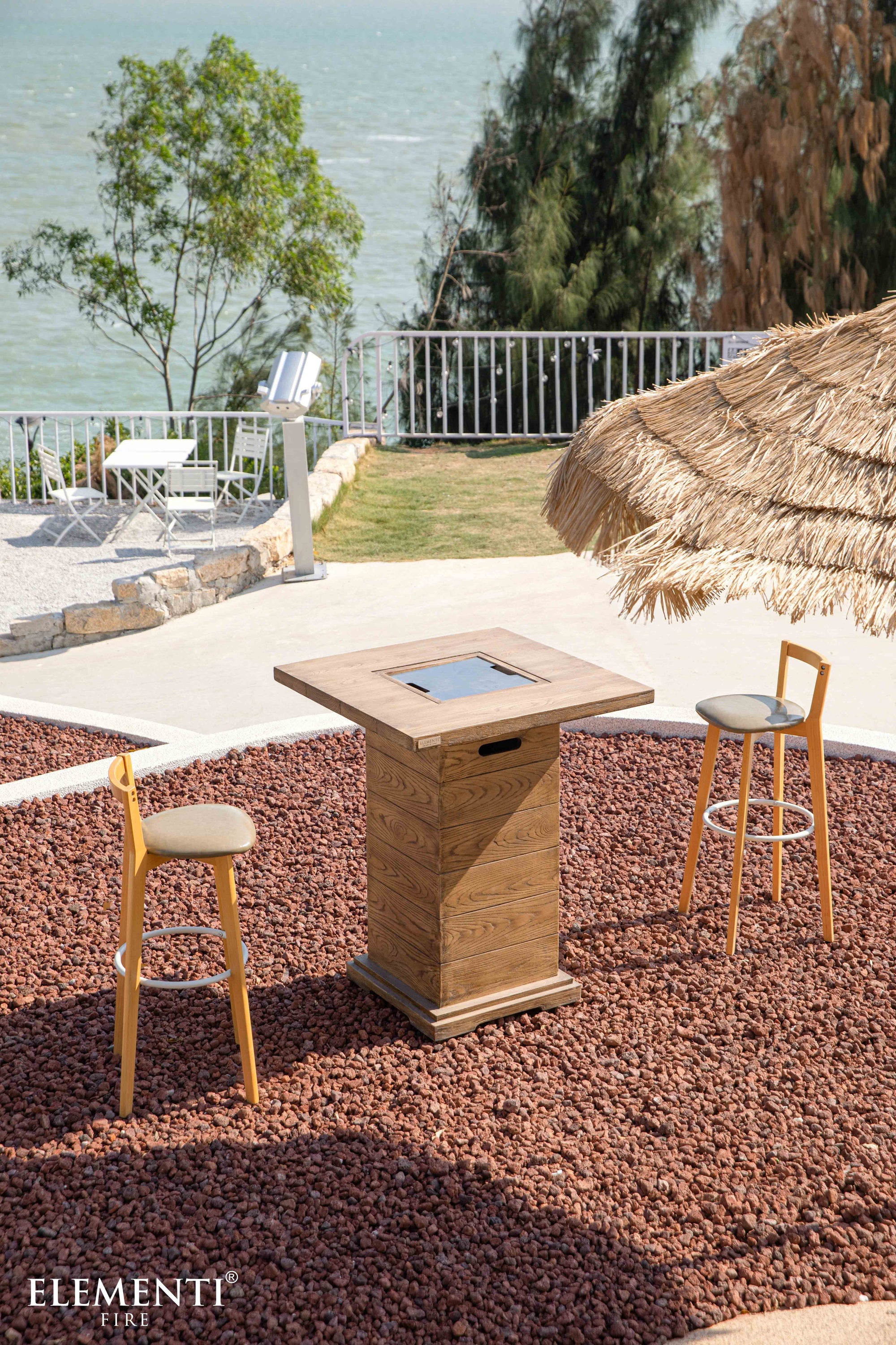 Rova 34" Concrete Propane Bar Fire Table (OFG224RW-LP)
