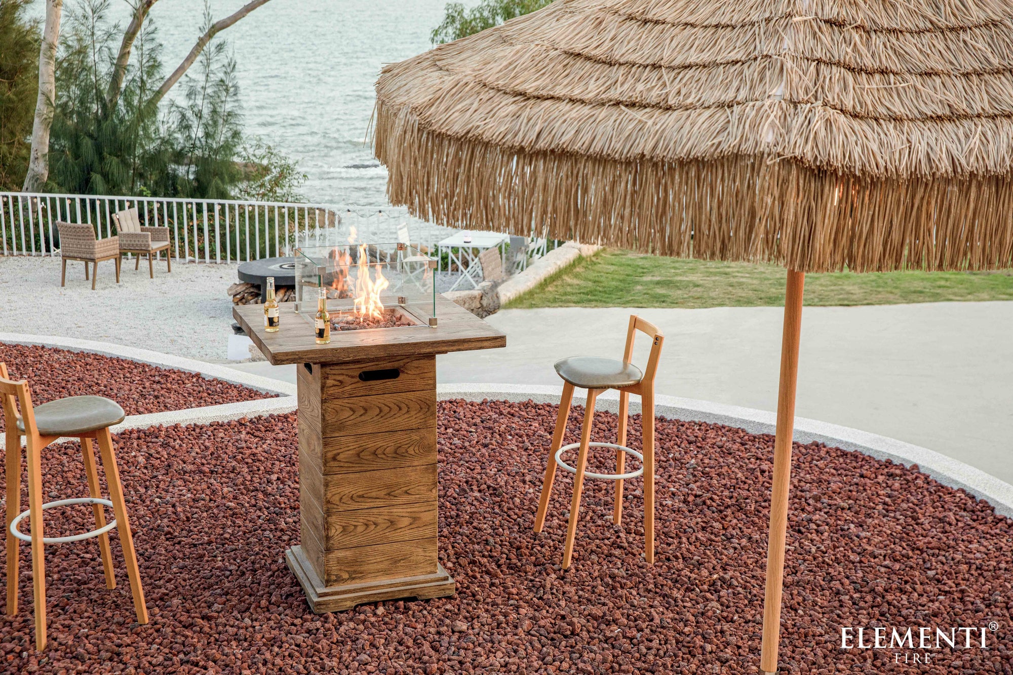 Rova 34" Concrete Propane Bar Fire Table (OFG224RW-LP)