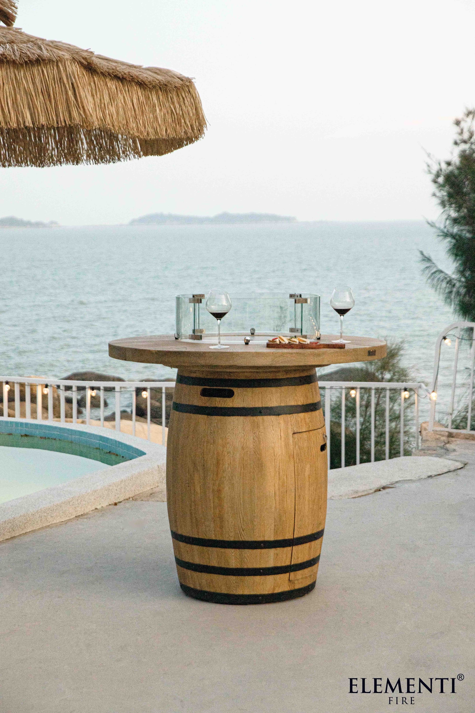 Lafite 48" Concrete Propane Barrel Fire Table (OFG225RW-LP)