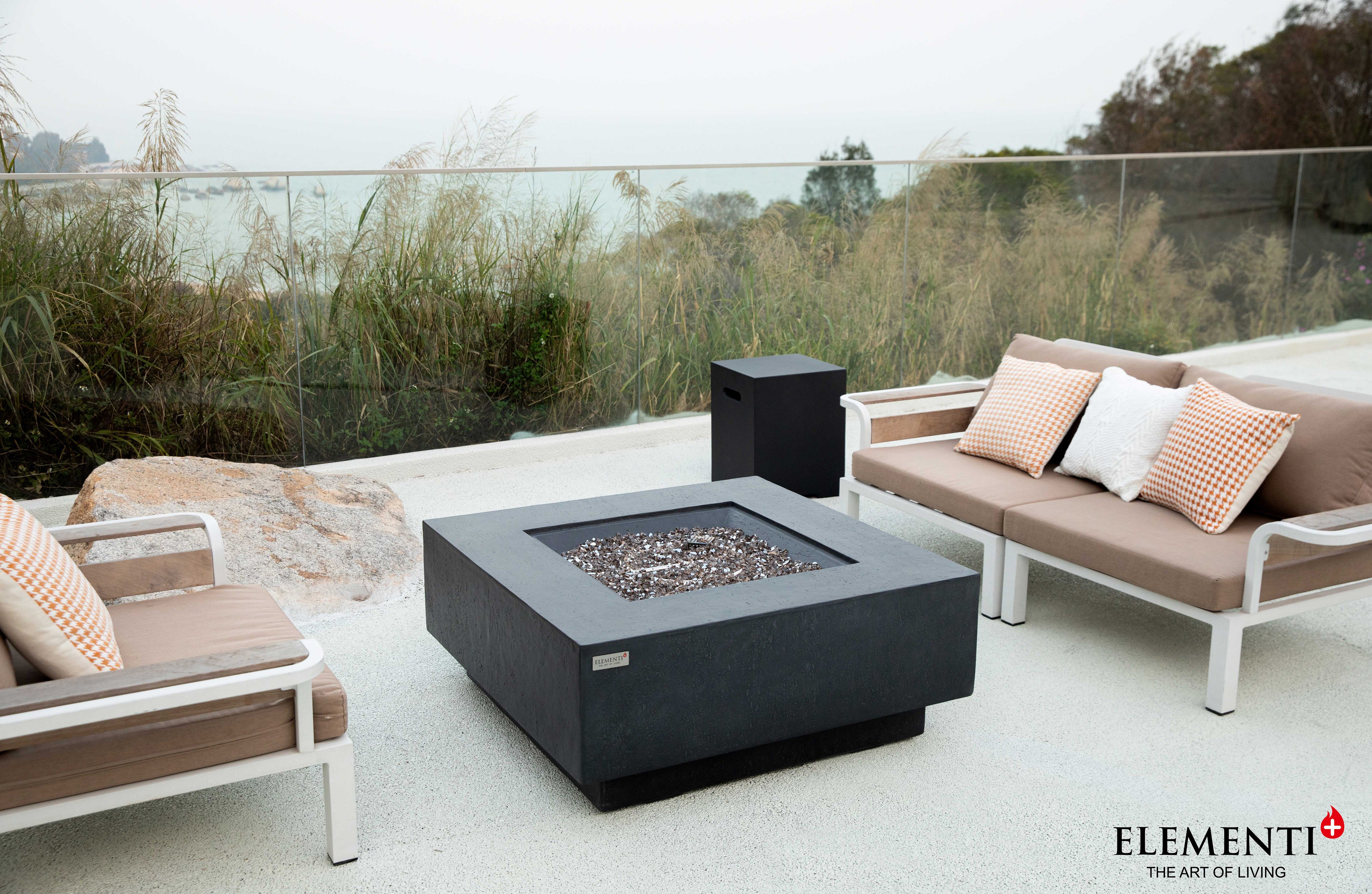 Bergen 40" Dark Grey Sandstone Fire Table (OFG413DG)
