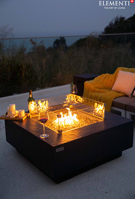 Bergen 40" Dark Grey Sandstone Fire Table (OFG413DG)