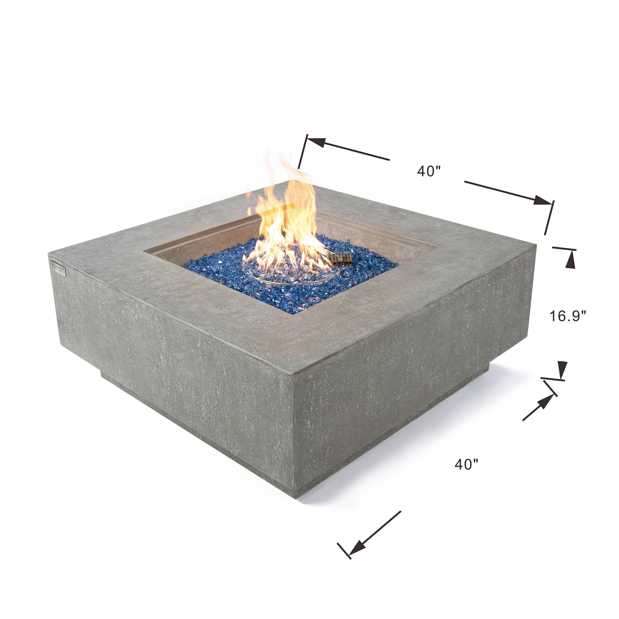 +Victoria 40" Space Grey Sandstone Fire Table (OFG413LG)