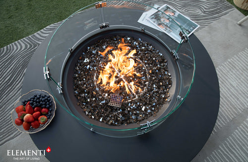 +Nimes 41" Dark Grey Sandstone Fire Table (OFG414DG)