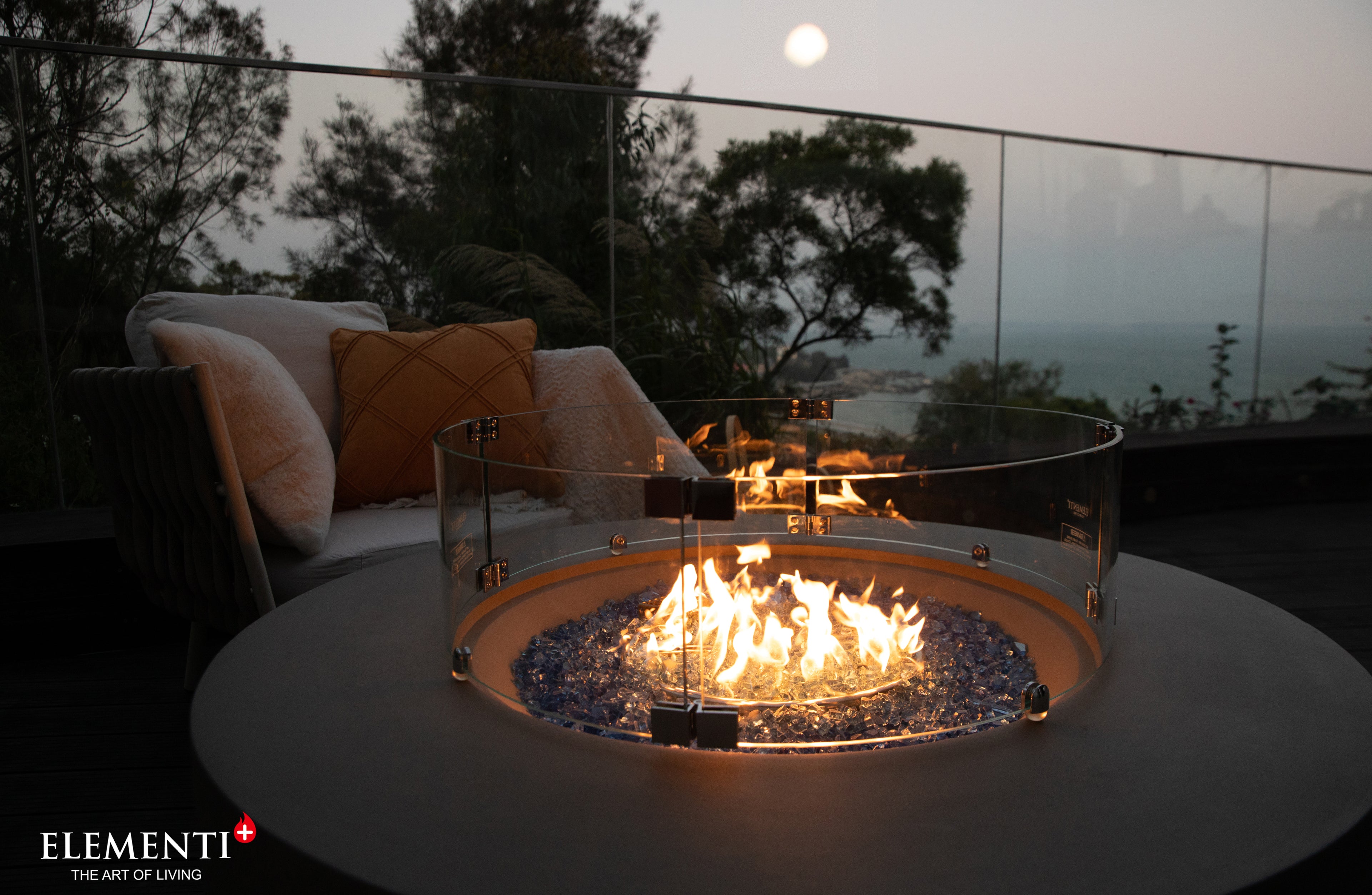 +Colosseo 41" Light Grey Sandstone Fire Table (OFG414LG)