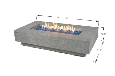 +Riviera 60" Light Grey Sandstone Fire Table (OFG415LG)