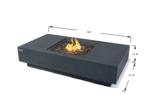 +Cannes 60" Dark Grey Sandstone Fire Table (OFG416DG)