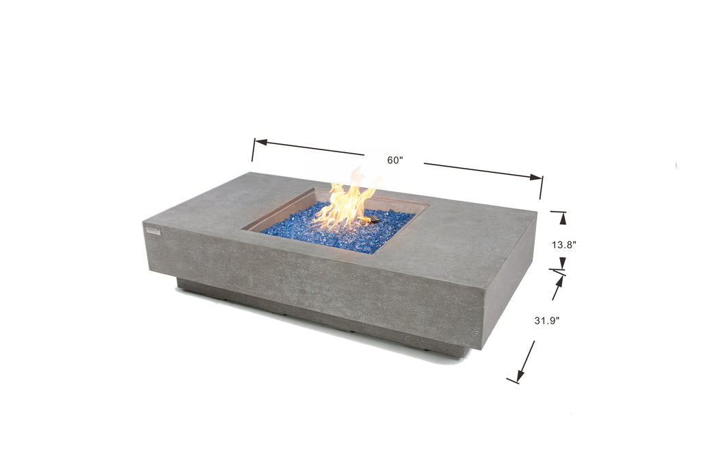+Montecarlo 60" Light Grey Sandstone Fire Table (OFG416LG)