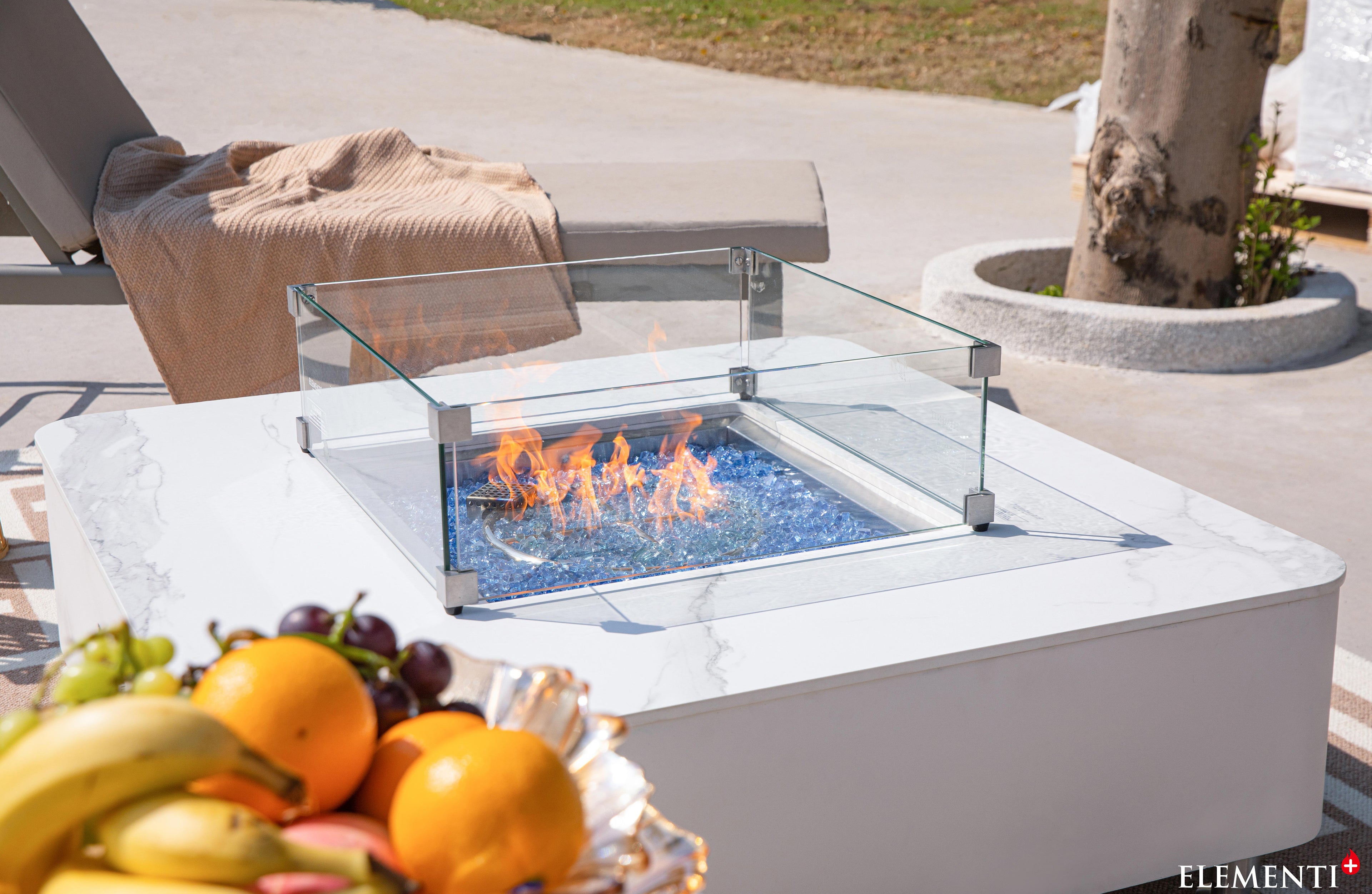Annecy 42" Marble Porcelain Outdoor Fire Table (OFP101BW)