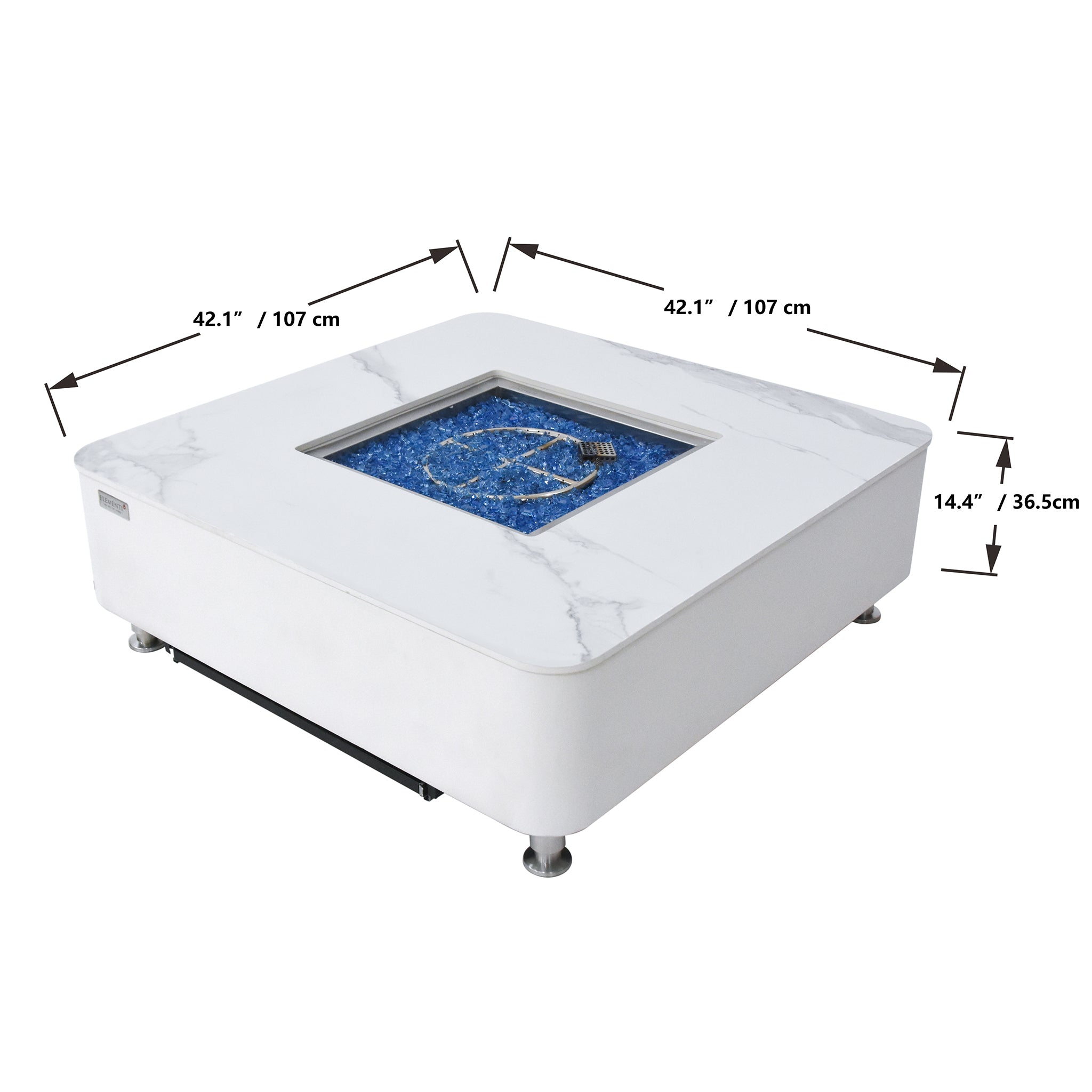 Annecy 42" Marble Porcelain Outdoor Fire Table (OFP101BW)