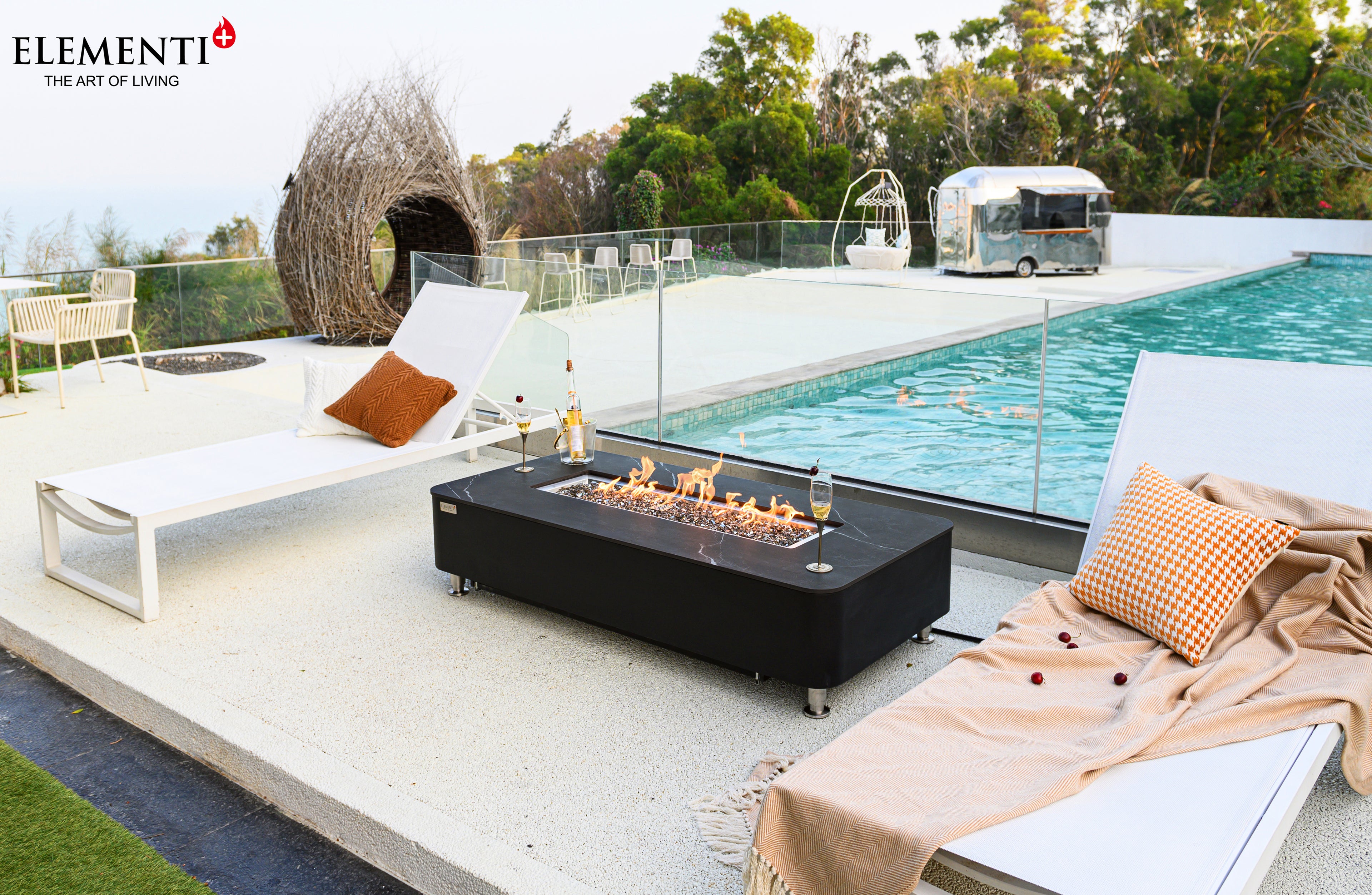 +Valencia 62" Marble Porcelain Fire Table (OFP102BB)