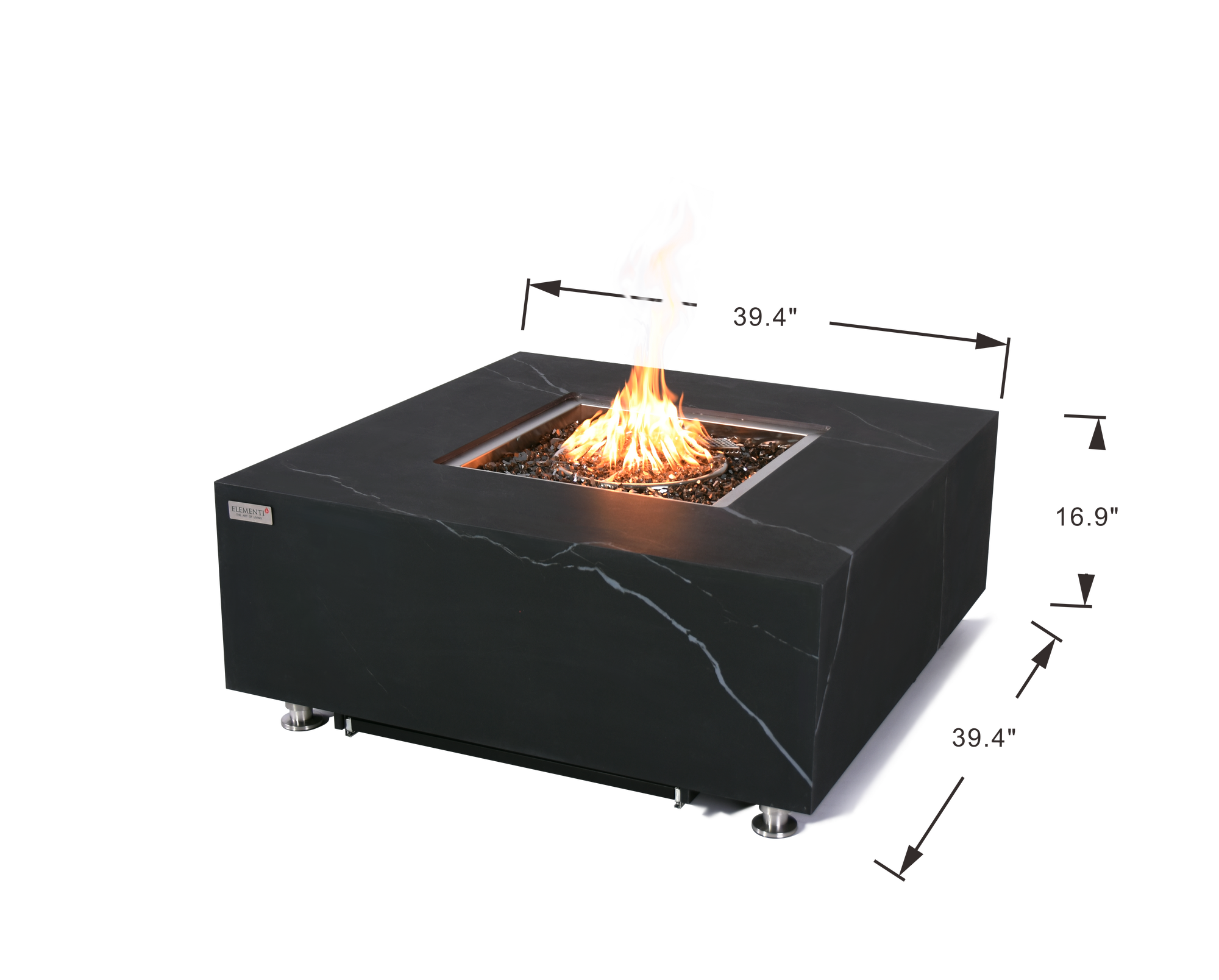 +Sofia 40" Marble Porcelain Fire Table (OFP103BB)