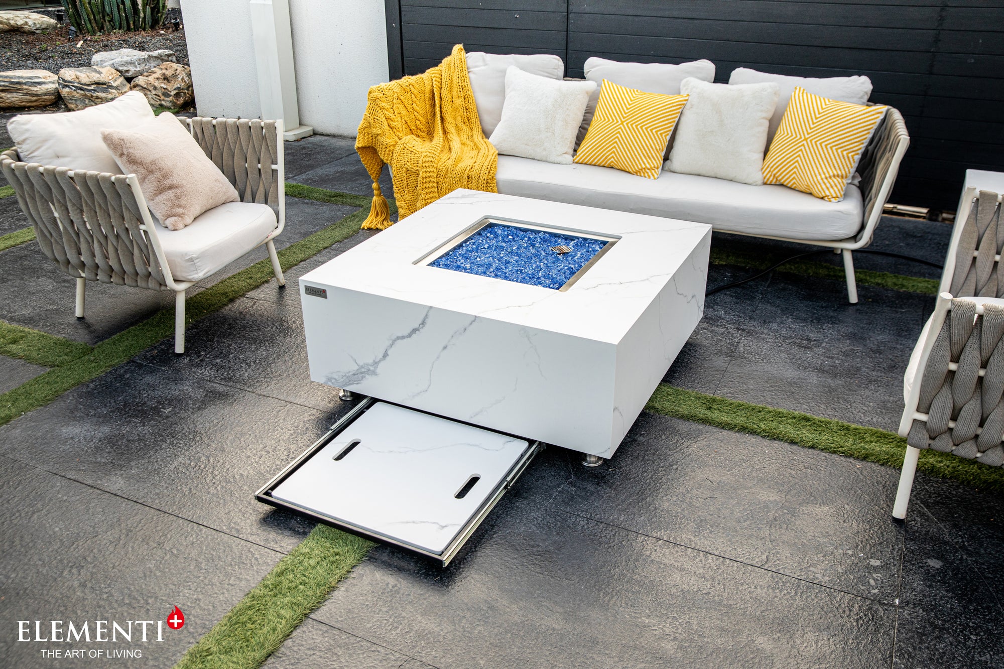 +Bianco 40" Marble Porcelain Fire Table (OFP103BW)