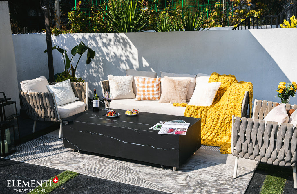 +Varna 60" Marble Porcelain Fire Table (OFP121BB)