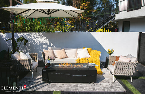 +Varna 60" Marble Porcelain Fire Table (OFP121BB)