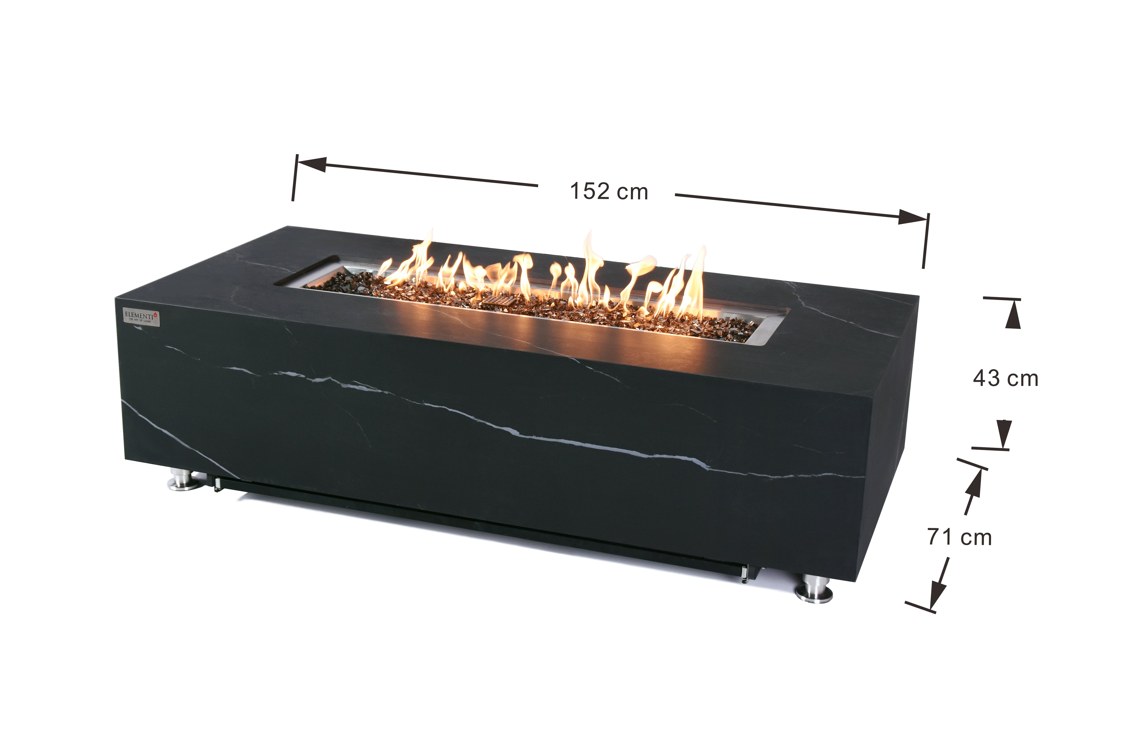 +Varna 60" Marble Porcelain Fire Table (OFP121BB)