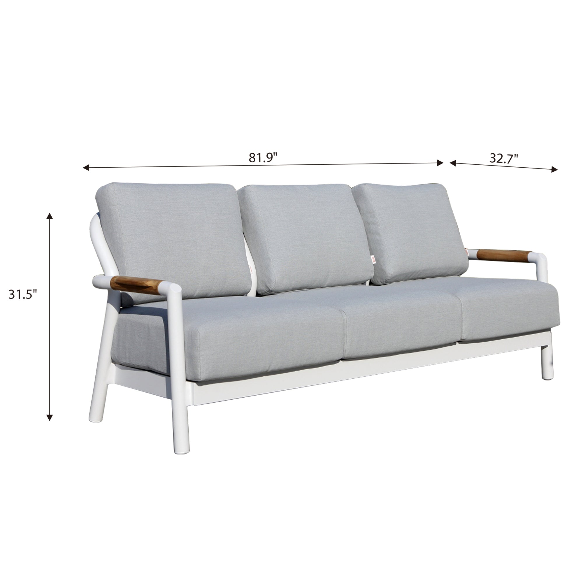 Santorini Outdoor Aluminum 3-Seat Sofa with Sunbrella® Cushions (OS-2501T)