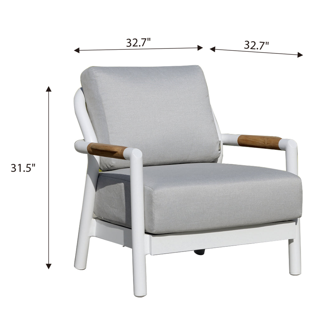 Santorini Outdoor Aluminum Lounge Chair with Sunbrella® Cushions (OS-2501S)