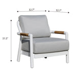 Santorini Outdoor Aluminum Lounge Chair with Sunbrella® Cushions (OS-2501S)
