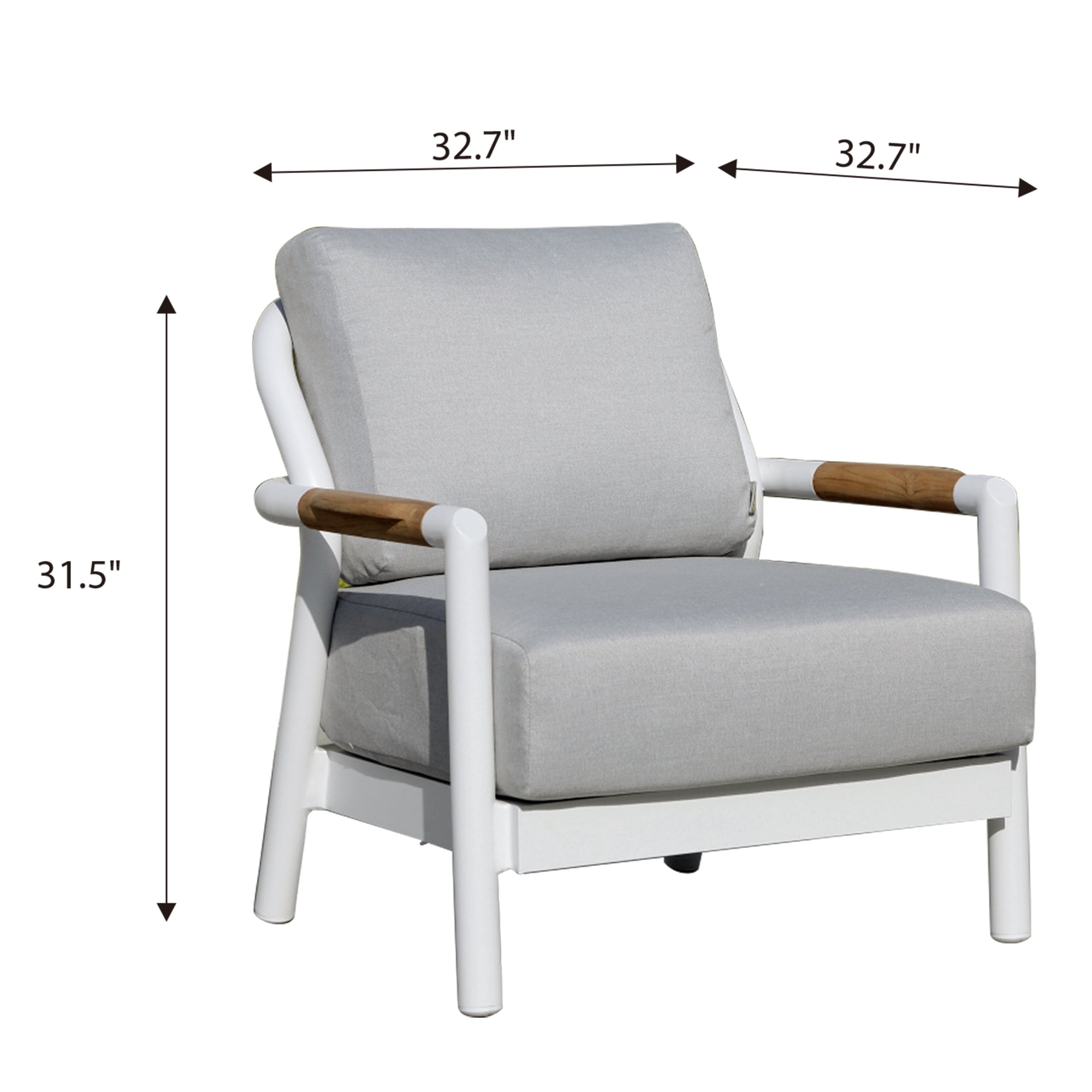 Santorini Outdoor Aluminum Lounge Chair with Sunbrella® Cushions (OS-2501S)