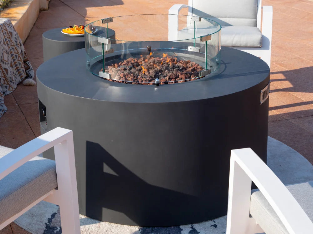 Pacaya 44" Concrete Fire Table w/ Built-In Tank Storage (OFG311)