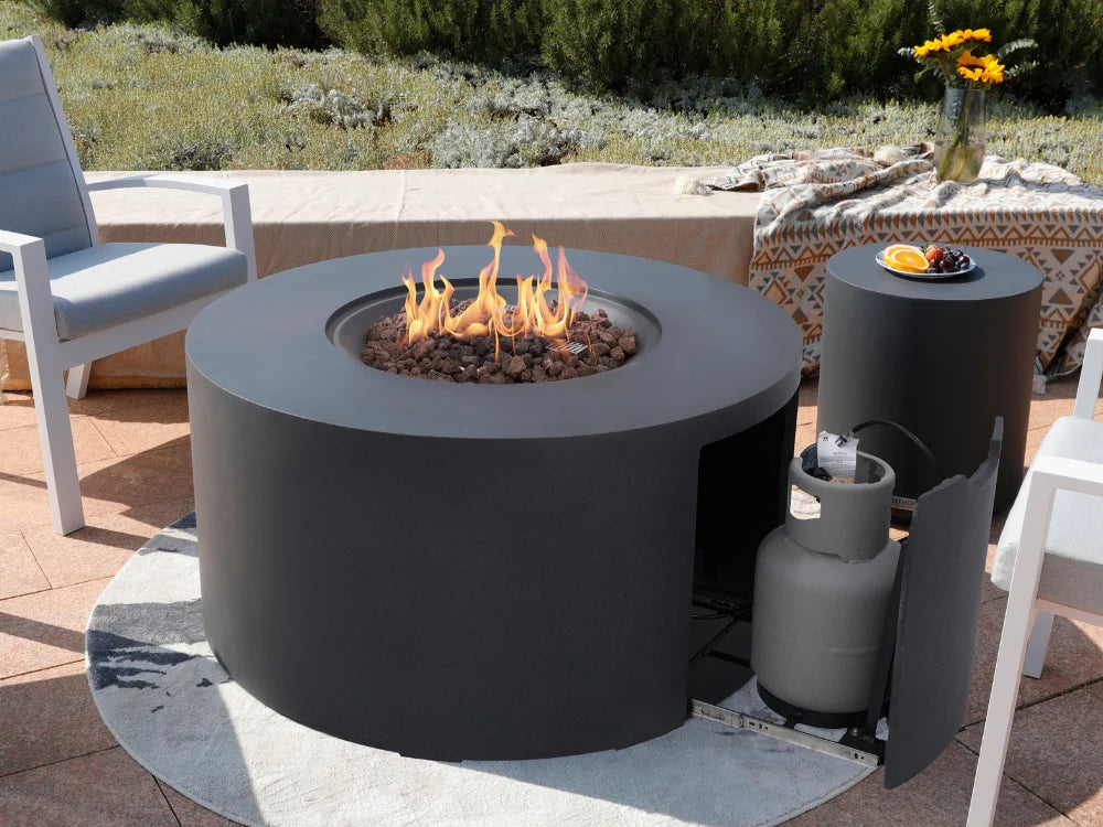Pacaya 44" Concrete Fire Table w/ Built-In Tank Storage (OFG311)