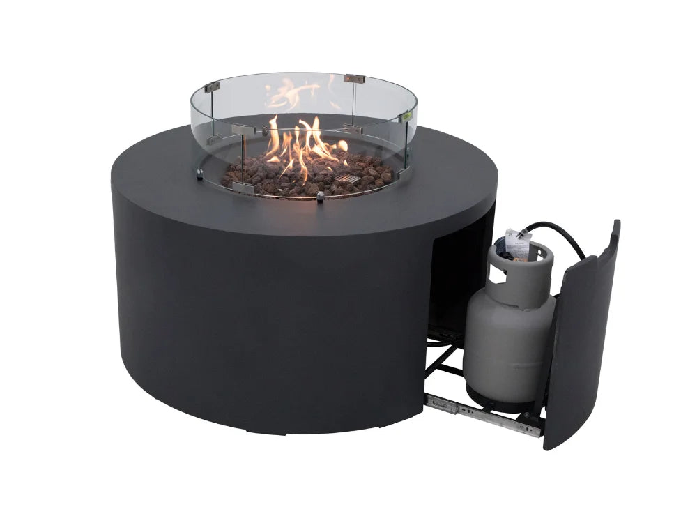 Pacaya 44" Concrete Fire Table w/ Built-In Tank Storage (OFG311)