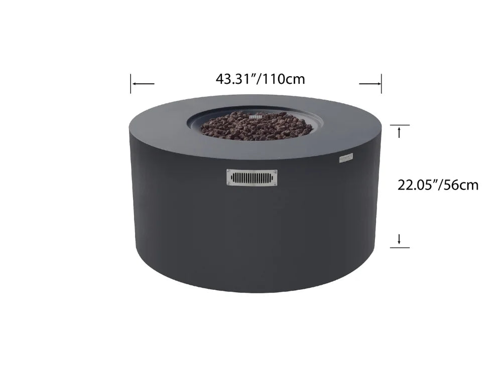 Pacaya 44" Concrete Fire Table w/ Built-In Tank Storage (OFG311)