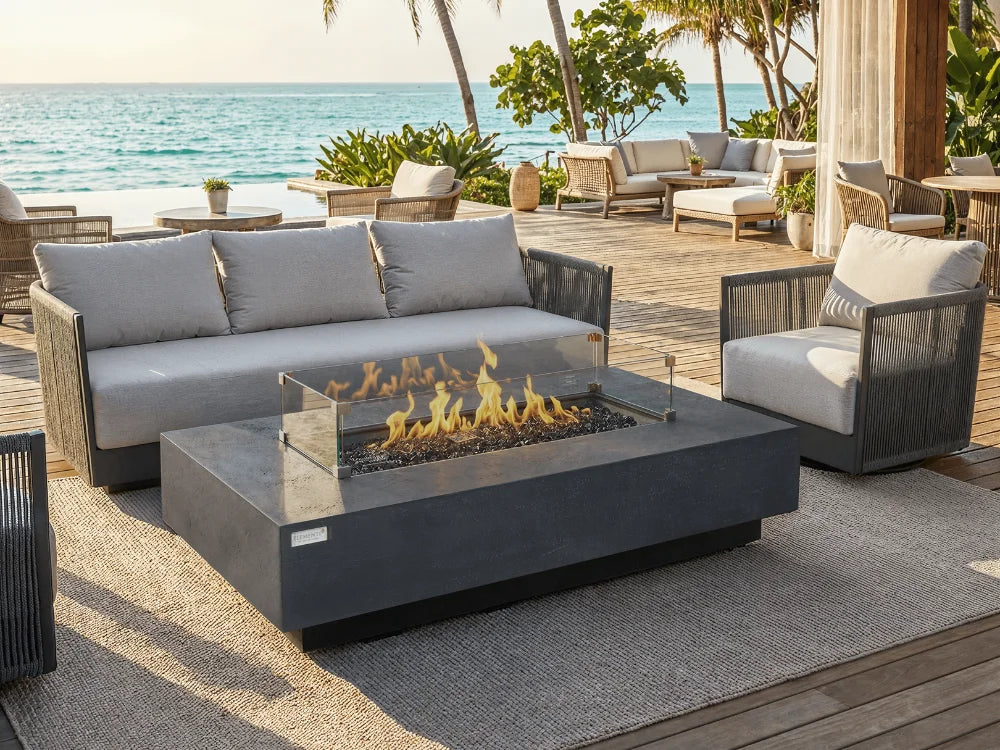 +Riviera & Positano 60" Sandstone Fire Table (OFG415)