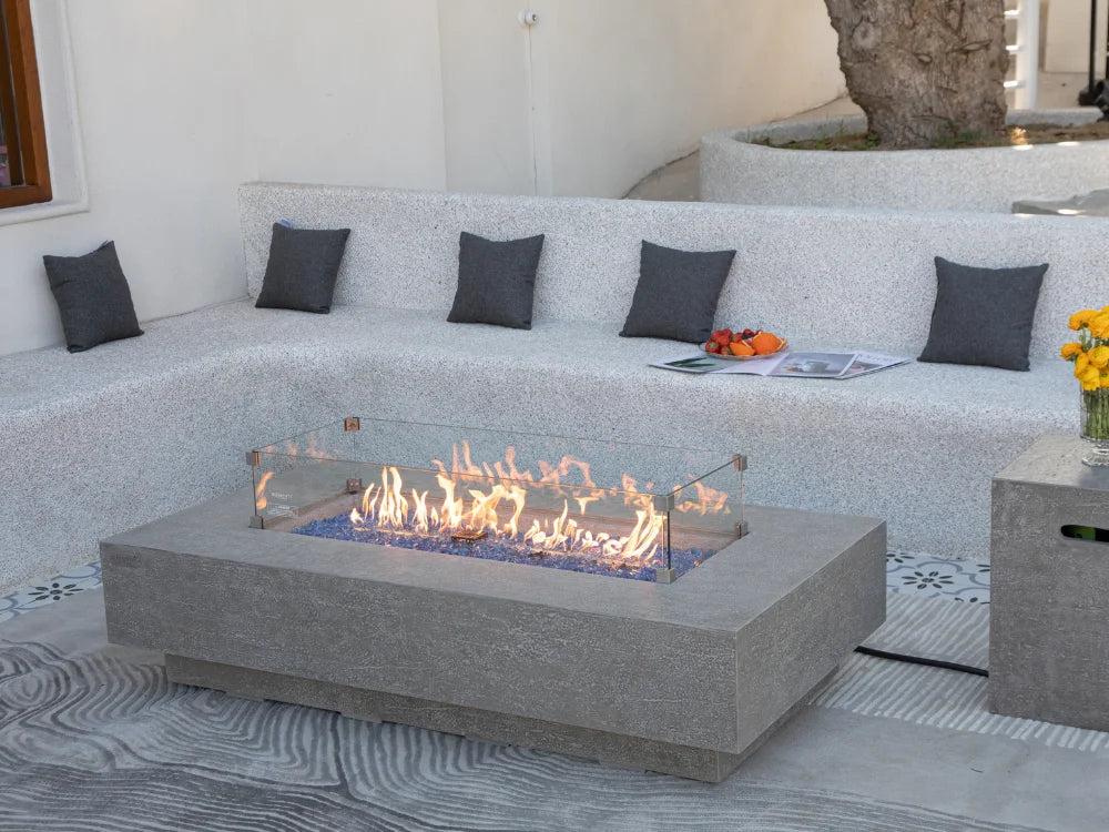 +Riviera & Positano 60" Sandstone Fire Table (OFG415)