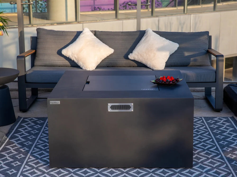 Elementi Rocky Fire Table Concrete Finish Detail Outdoor Fire Feature