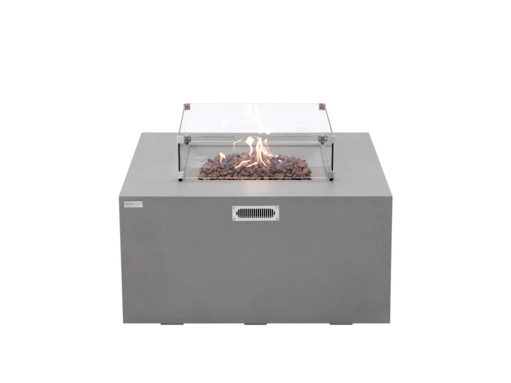 Elementi Rocky Light Gray Concrete Fire Table with Hidden Tank Storage