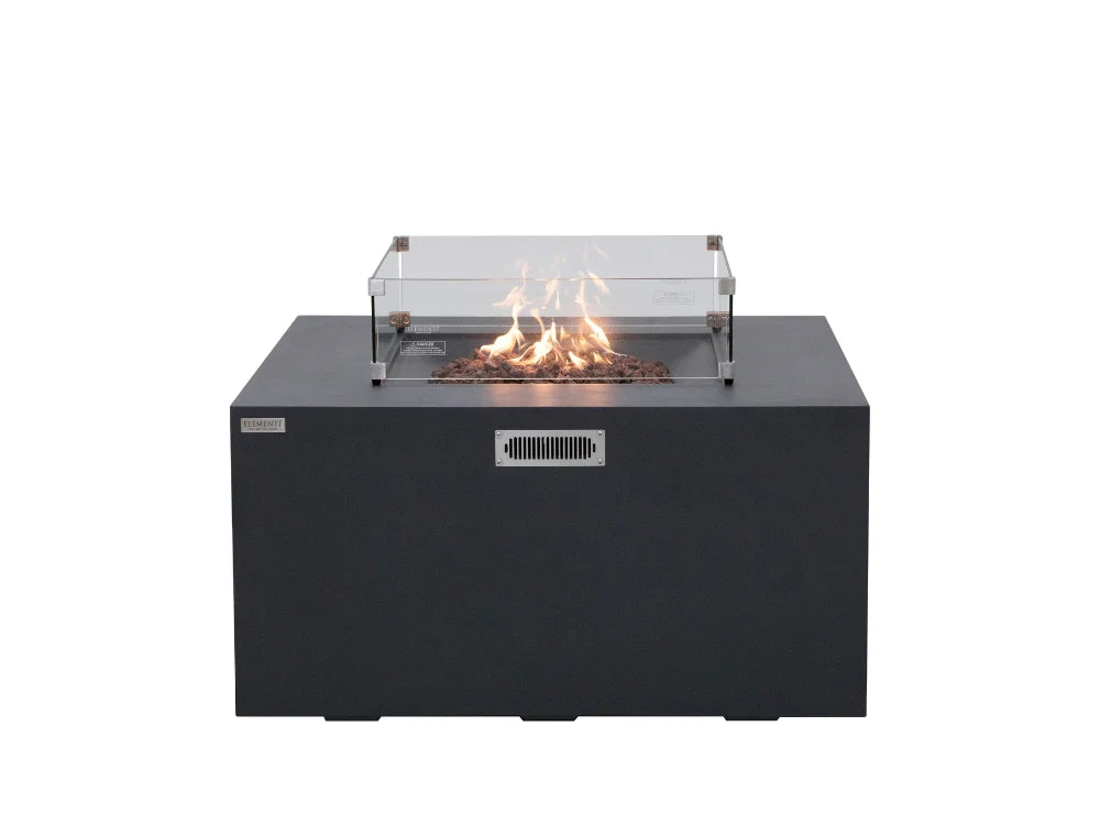 Elementi Rocky Dark Gray Concrete Fire Table with Hidden Tank Storage