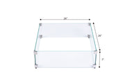 Rocky Wind Screen with dimensions on a white background