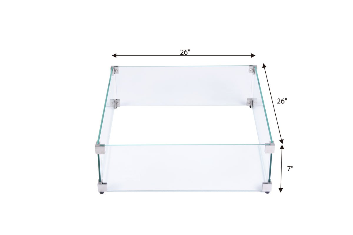 Rocky Wind Screen with dimensions on a white background
