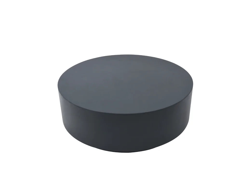 Rome 40 inches Dark Gray Round Concrete Coffee Table, shown against a plain white background.