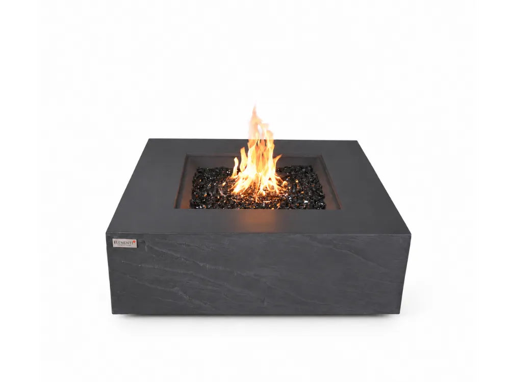 Roraima & Capertree 40" Outdoor Sandstone Fire Pit 60,000 BTU - Includes Fire Glass, Lid & PVC Cover(OFG411)