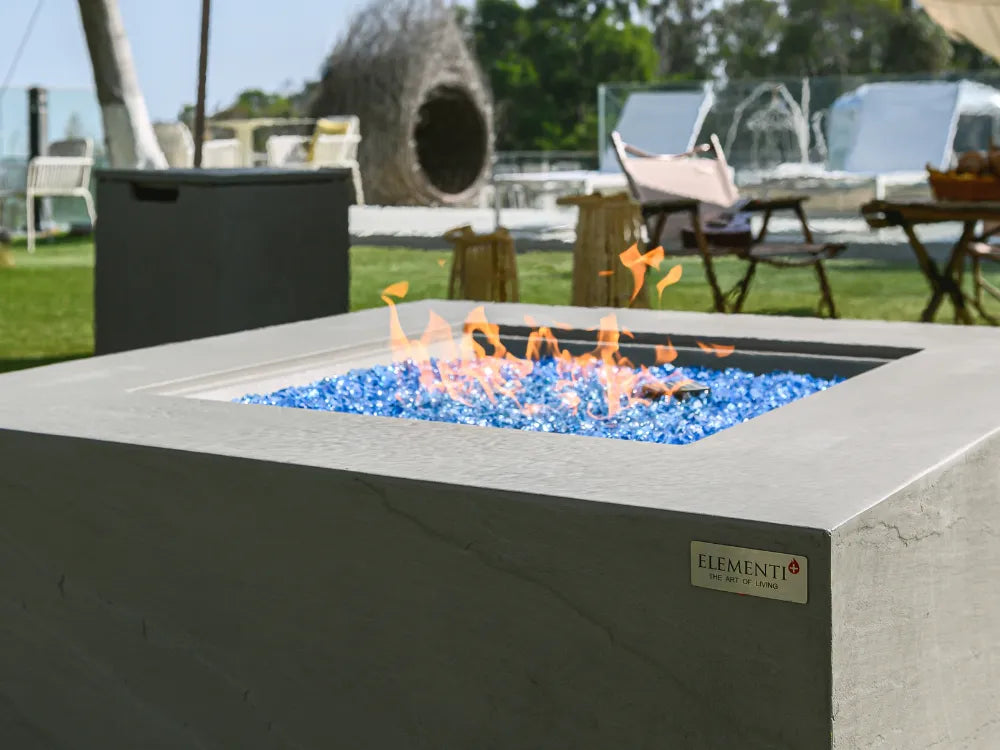 Roraima & Capertree 40" Outdoor Sandstone Fire Pit 60,000 BTU - Includes Fire Glass, Lid & PVC Cover(OFG411)
