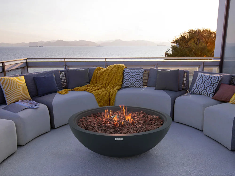 +Rose Bowl 48" Dark Gray Concrete Fire Pit (OFG420DG)