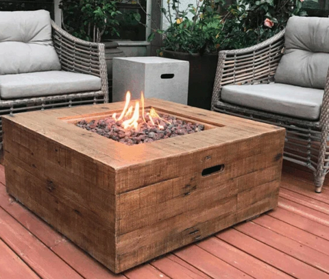 Wilton 35" Redwood Concrete Fire Table (OFG148RW)