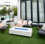 Athens 62" Marble Porcelain Fire Table