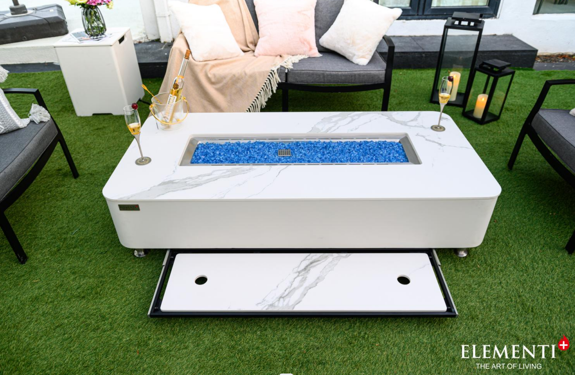 +Athens 62" Marble Porcelain Fire Table (OFP102BW)