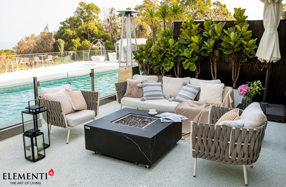 +Sofia 40" Marble Porcelain Fire Table (OFP103BB)